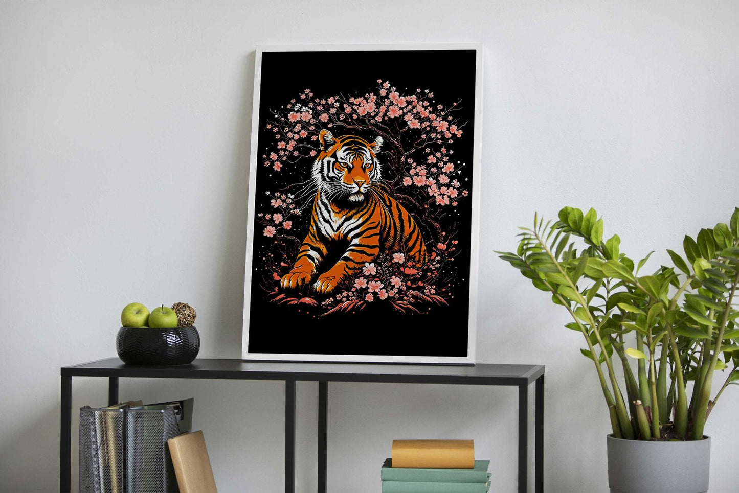 tiger and sakura Asian Style Poster | Wall Art for Home & Office | High-Quality Print - High-Quality Visual Display