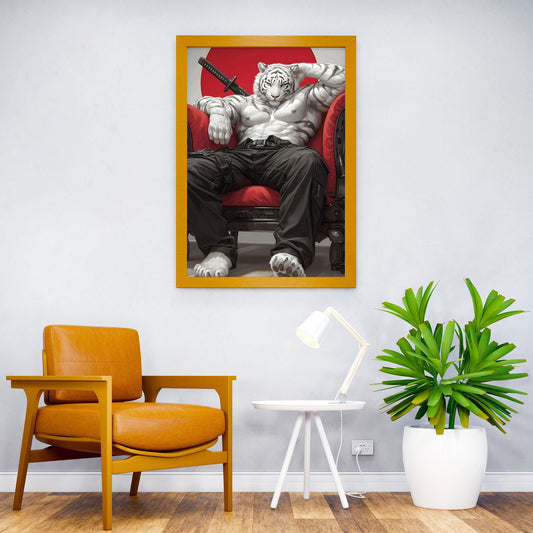 tiger samurai katana Asian Style Poster | Wall Art for Home & Office | High-Quality Print - High-Quality Visual Display