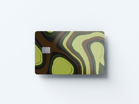 Topography Green Design | Credit Card Sticker | Small Chip | Credit Card Skin