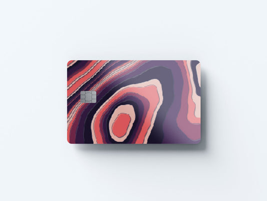 Topography Purple and Pink Design | Credit Card Sticker | Small Chip | Credit Card Skin