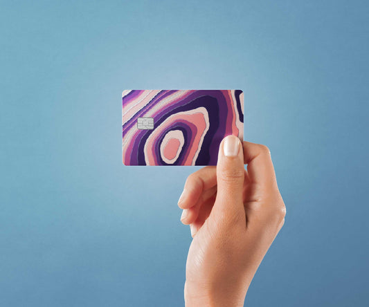 Topography Purple and Pink Design | Credit Card Sticker | Small Chip | Credit Card Skin