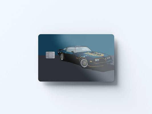 Watercolor trans am design | credit card sticker | small chip | credit card skin for nursery and home wall decor.