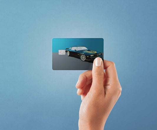 Watercolor trans am design | credit card sticker | small chip | credit card skin for nursery and home wall decor.