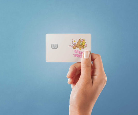 Watercolor treat yourself design | credit card sticker | small chip | credit card skin for nursery and home wall decor.