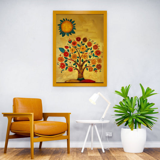 tree pagoda india yellow Asian Style Poster | Wall Art for Home & Office | High-Quality Print - High-Quality Visual Display