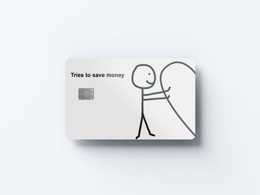 Watercolor tries to save money left design | credit card sticker | small chip | credit card skin for nursery and home wall decor.
