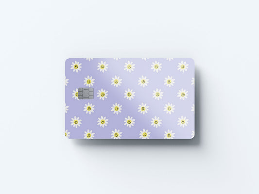 Watercolor trippy daisy design | credit card sticker | small chip | credit card skin for nursery and home wall decor.