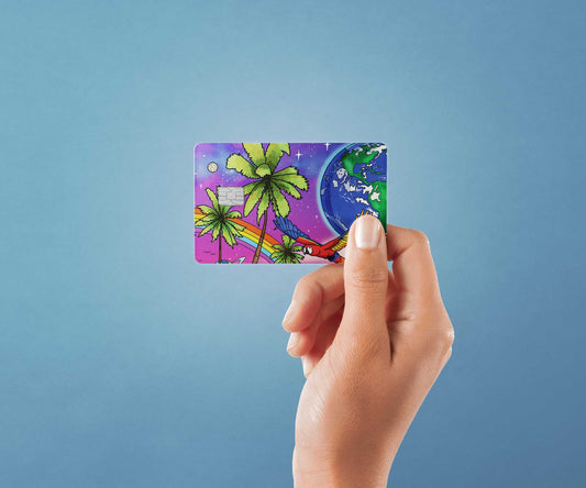 Watercolor tropical daydream design | credit card sticker | small chip | credit card skin for nursery and home wall decor.