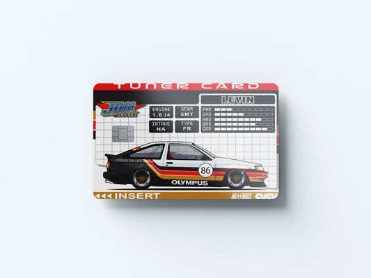 Tuner Card AE86 Levin Design | Credit Card Sticker | Small Chip | Credit Card Skin