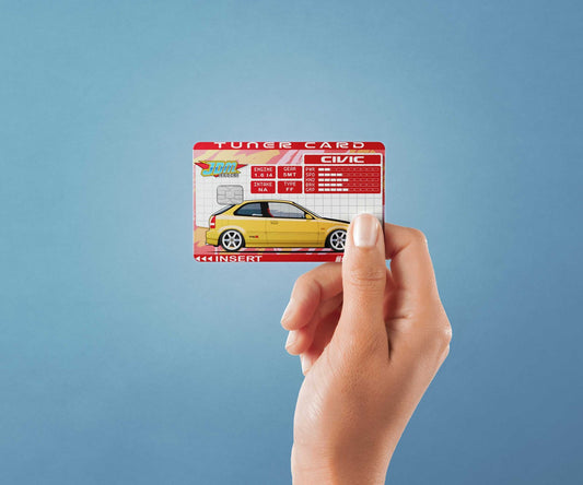Tuner Card EK9 Civic Y Design | Credit Card Sticker | Small Chip | Credit Card Skin