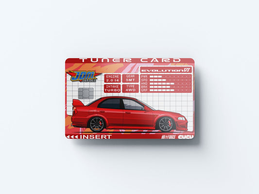 Tuner Card Evo6 Design | Credit Card Sticker | Small Chip | Credit Card Skin