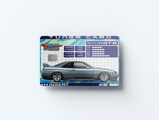 Tuner Card R33 GTR V-Spec Design | Credit Card Sticker | Small Chip | Credit Card Skin