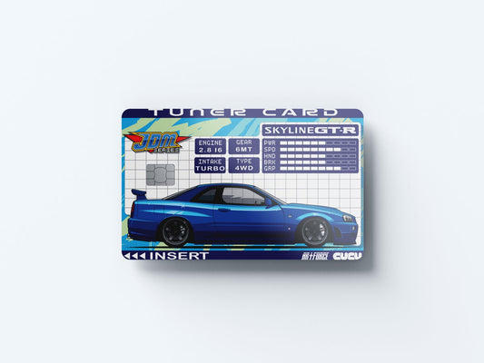 Tuner Card R34 GTR Design | Credit Card Sticker | Small Chip | Credit Card Skin