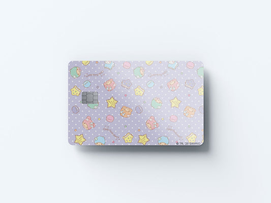 Twin Stars and Macarons Design | Credit Card Sticker | Small Chip | Credit Card Skin
