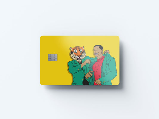 Two Green Jackets Design | Credit Card Sticker | Small Chip | Credit Card Skin