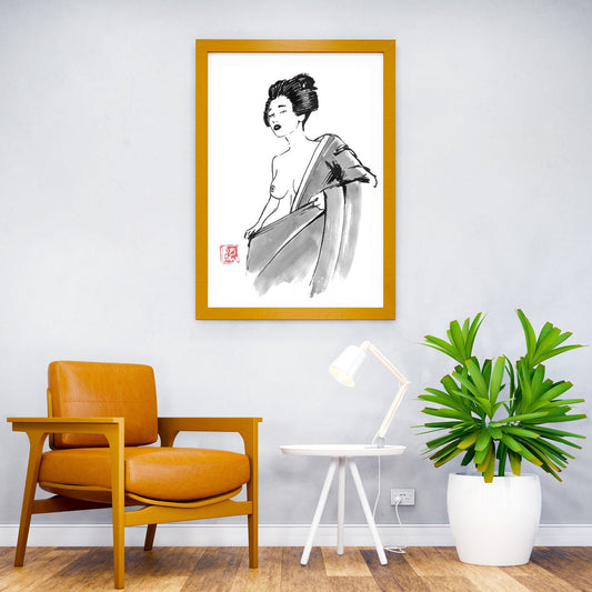 undressing geisha Asian Style Poster | Wall Art for Home & Office | High-Quality Print - High-Quality Visual Display
