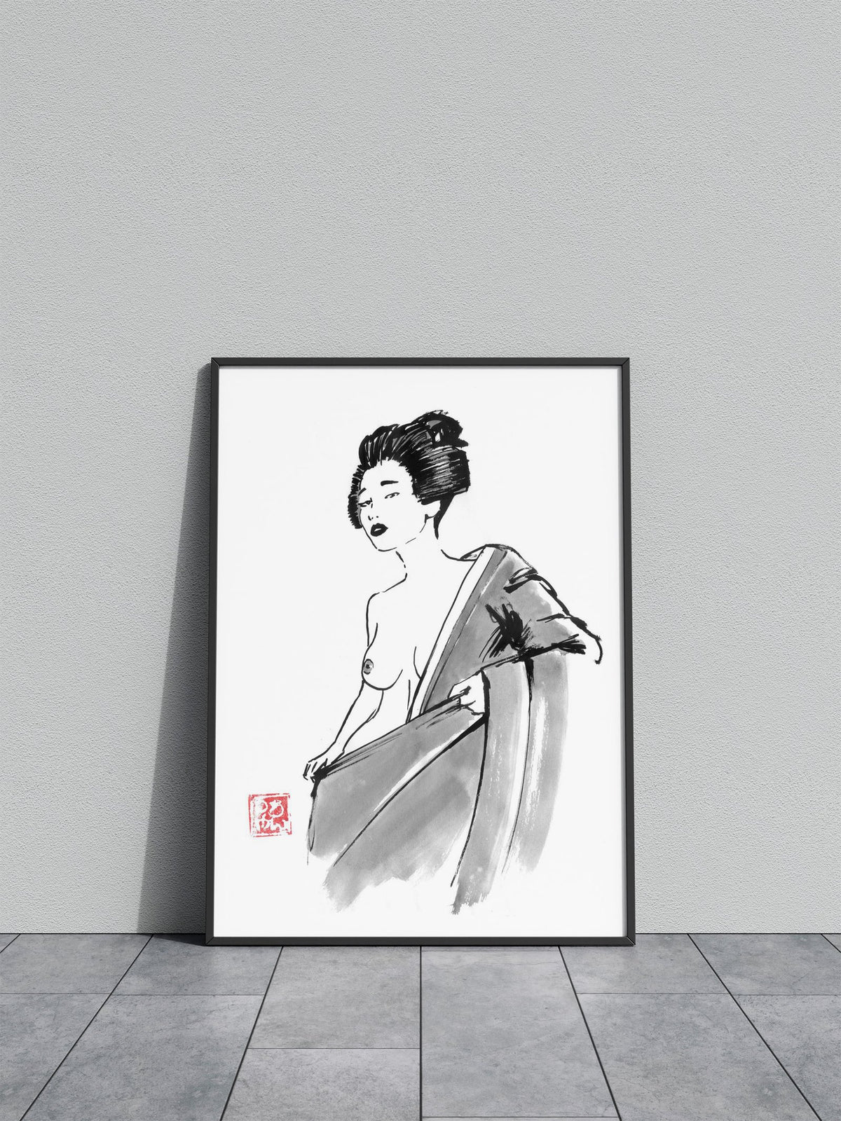 undressing geisha Asian Style Poster | Wall Art for Home & Office | High-Quality Print - High-Quality Visual Display