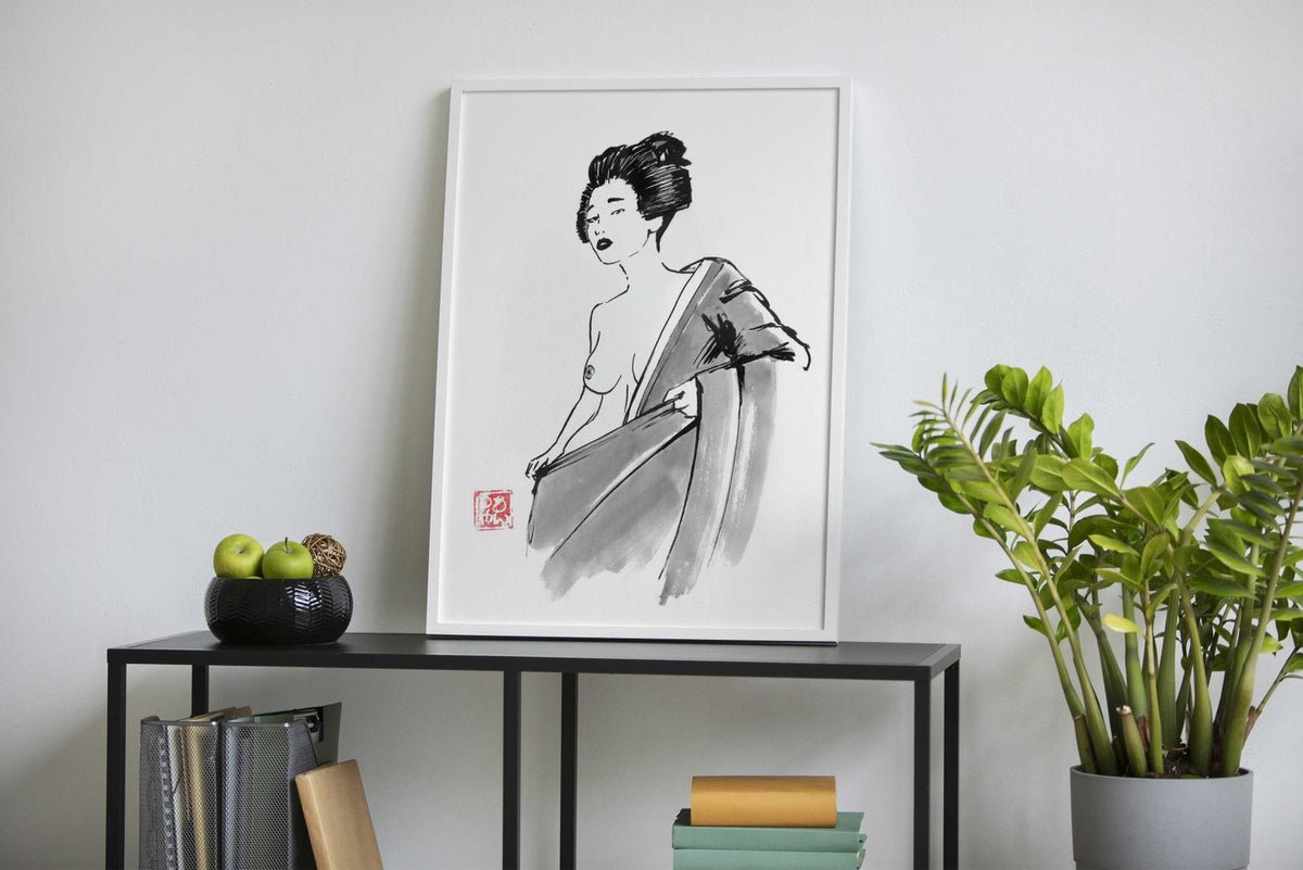 undressing geisha Asian Style Poster | Wall Art for Home & Office | High-Quality Print - High-Quality Visual Display