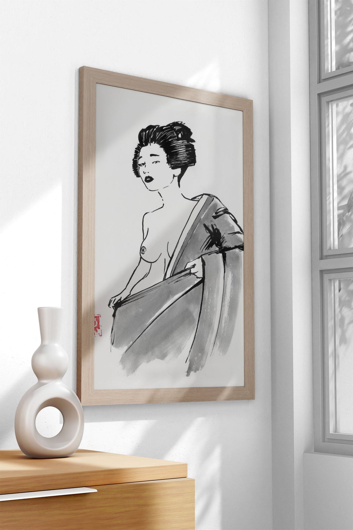 undressing geisha Asian Style Poster | Wall Art for Home & Office | High-Quality Print - High-Quality Visual Display