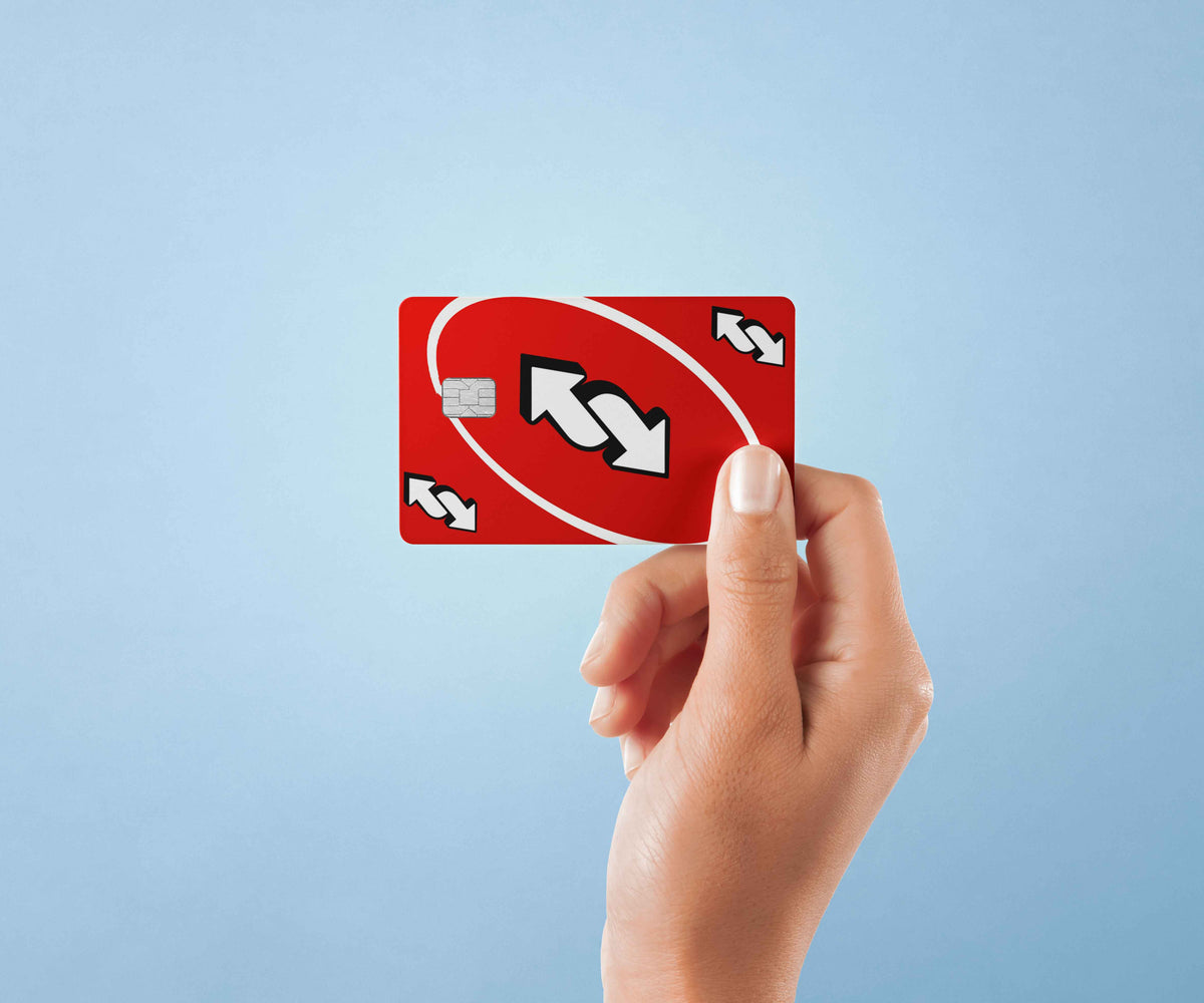 Uno Reverse - Premium Vinyl Credit Card Skin Cover by Wonderwallsboutique