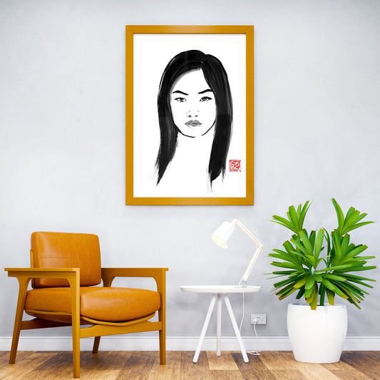 untied hair geisha Asian Style Poster | Wall Art for Home & Office | High-Quality Print - High-Quality Visual Display