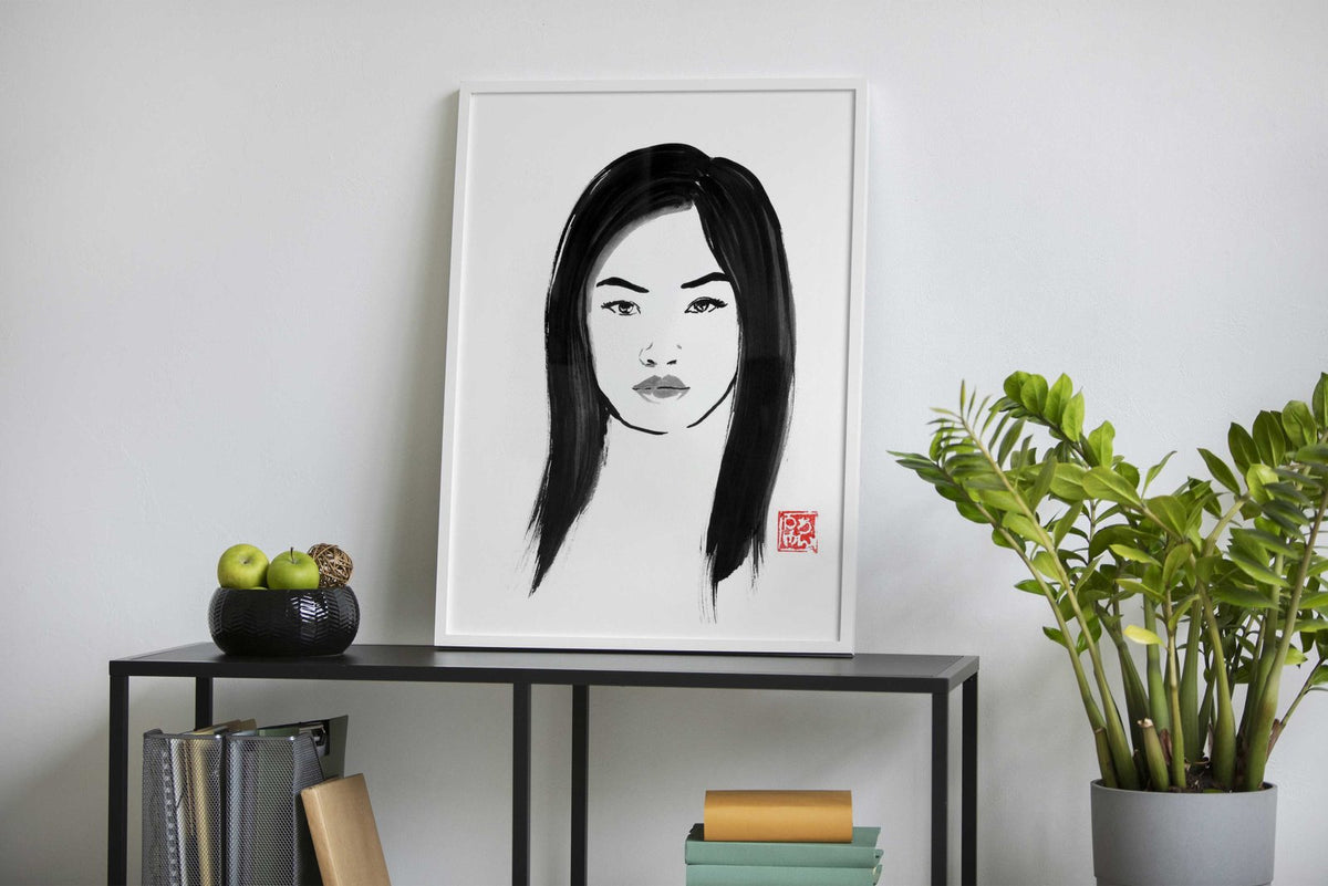 untied hair geisha Asian Style Poster | Wall Art for Home & Office | High-Quality Print - High-Quality Visual Display