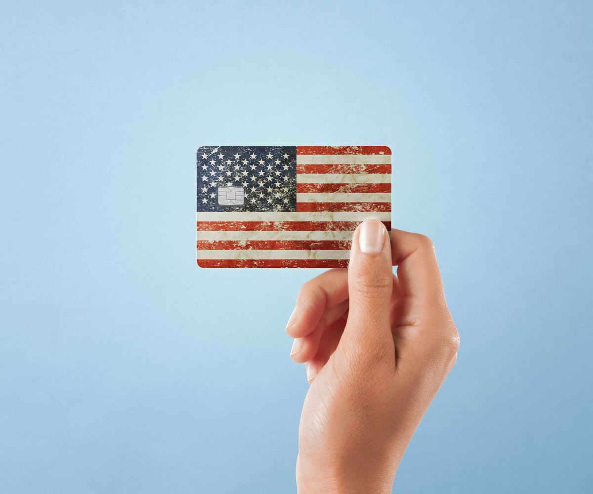 Usa Flag - Premium Vinyl Credit Card Skin Cover by Wonderwallsboutique