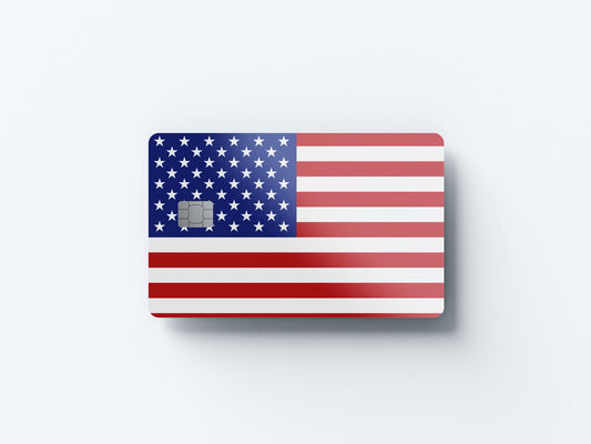 Watercolor usa flag design | credit card sticker | small chip | credit card skin for nursery and home wall decor.