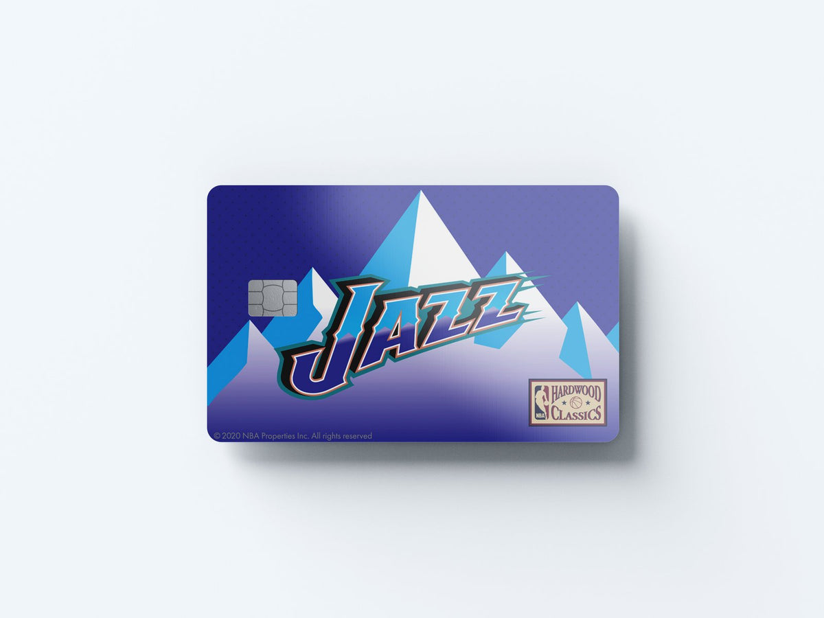Watercolor utah jazz away hardwood classics design | credit card sticker | small chip | credit card skin for nursery and home wall decor.