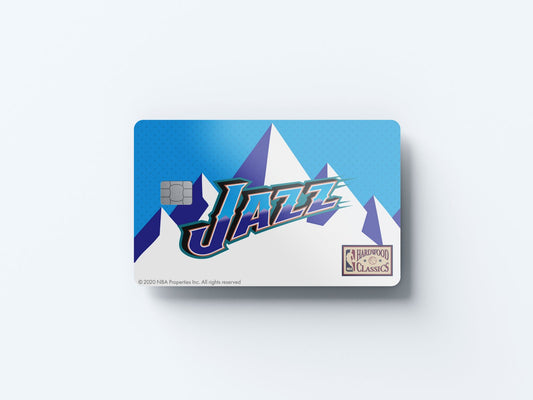 Watercolor utah jazz home hardwood classics design | credit card sticker | small chip | credit card skin for nursery and home wall decor.