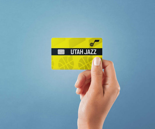 Watercolor utah jazz midcourt design | credit card sticker | small chip | credit card skin for nursery and home wall decor.