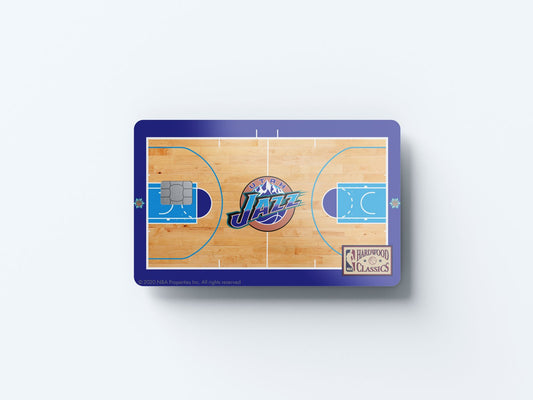 Watercolor utah jazz retro courtside hardwood classics design | credit card sticker | small chip | credit card skin for nursery and home wall decor.
