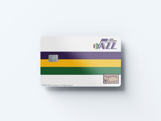 Utah Jazz Throwback Hardwood Classics Design | Credit Card Sticker | Small Chip | Credit Card Skin