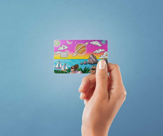 UV Pink Design | Credit Card Sticker | Small Chip | Credit Card Skin