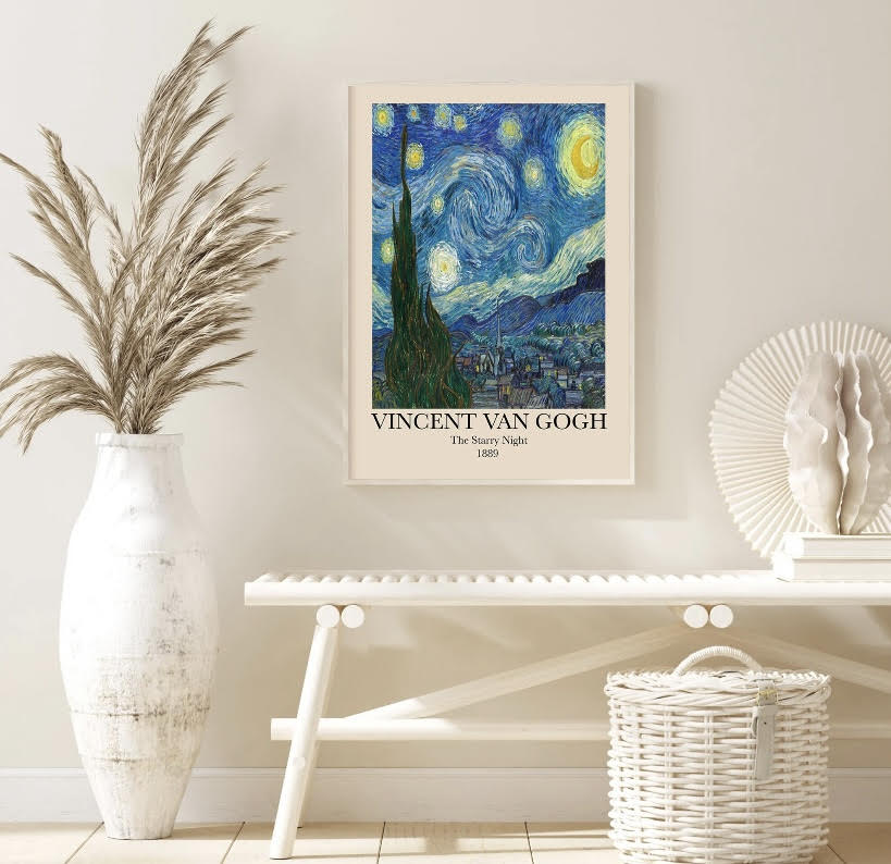 Van Gogh Collection: Set of 3 Art Prints | Starry Night | The Olive Tree | Almond Blossom Poster | Iconic Artist Décor