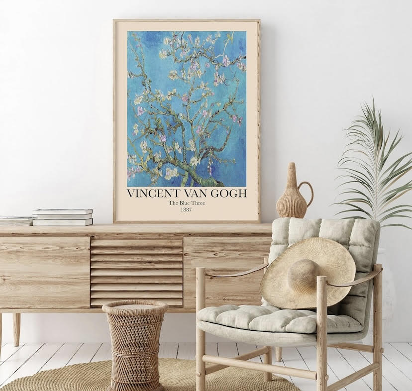 Van Gogh Collection: Set of 3 Art Prints | Starry Night | The Olive Tree | Almond Blossom Poster | Iconic Artist Décor