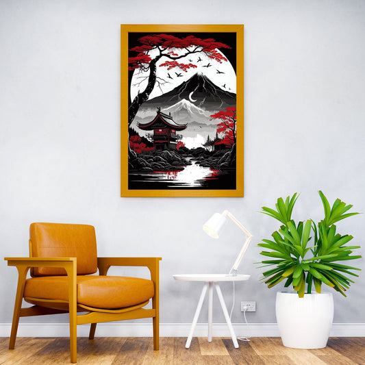 view of Japan Asian Style Poster | Wall Art for Home & Office | High-Quality Print - High-Quality Visual Display