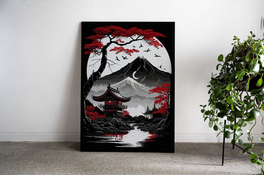 view of Japan Asian Style Poster | Wall Art for Home & Office | High-Quality Print - High-Quality Visual Display