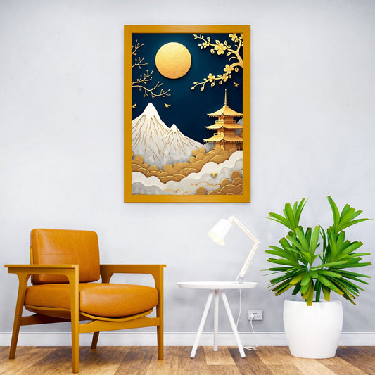 vintage japanese Pagoda Asian Style Poster | Wall Art for Home & Office | High-Quality Print - High-Quality Visual Display