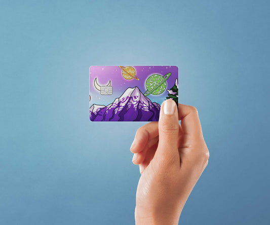 Violet Night Design | Credit Card Sticker | Small Chip | Credit Card Skin