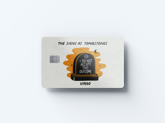 Virgo as a Tombstone Design | Credit Card Sticker | Small Chip | Credit Card Skin