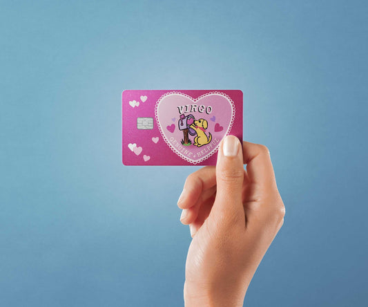 Virgo Puppy Love Design | Credit Card Sticker | Small Chip | Credit Card Skin