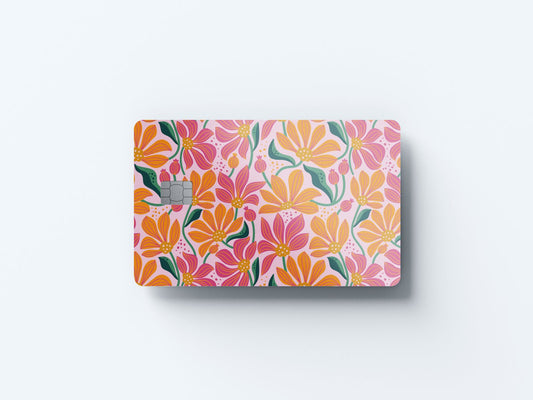 Vivid Poppy Design | Credit Card Sticker | Small Chip | Credit Card Skin