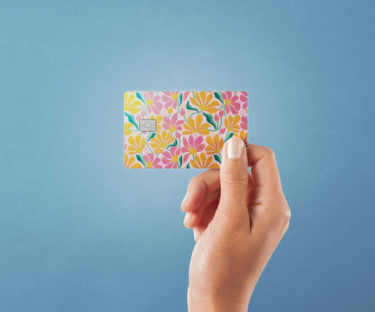 Vivid Poppy Design | Credit Card Sticker | Small Chip | Credit Card Skin