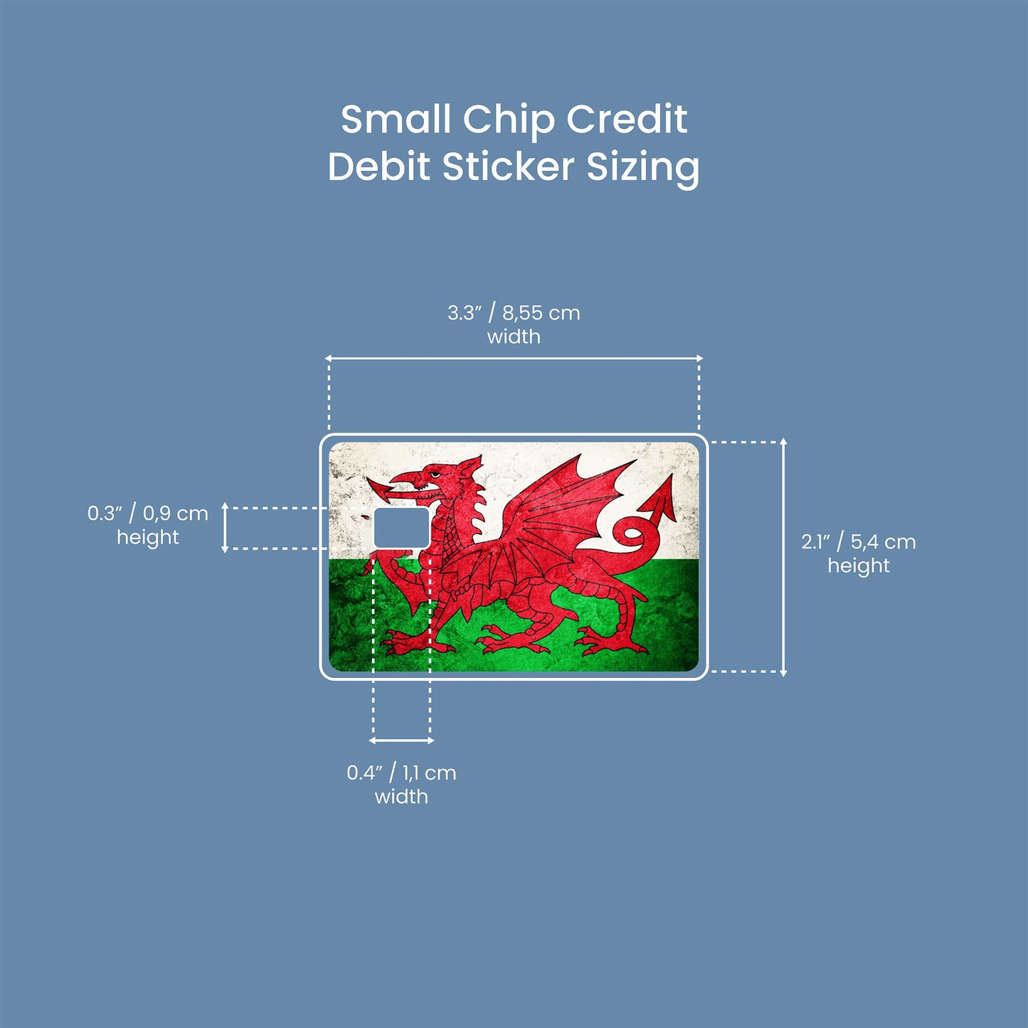 Wales Retro Flag - Premium Vinyl Credit Card Skin Cover by Wonderwallsboutique