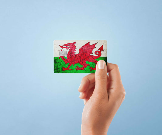 Wales Retro Flag - Premium Vinyl Credit Card Skin Cover by Wonderwallsboutique
