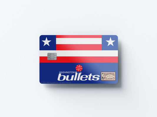 Washington Wizards Away Warmups Hardwood Classics Design | Credit Card Sticker | Small Chip | Credit Card Skin