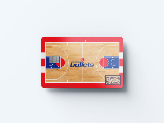 Washington Wizards Retro Courtside Hardwood Classics Design | Credit Card Sticker | Small Chip | Credit Card Skin