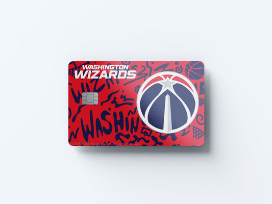 Washington Wizards Team Mural Design | Credit Card Sticker | Small Chip | Credit Card Skin