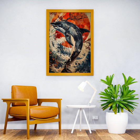 watercolor dolphin animal Asian Style Poster | Wall Art for Home & Office | High-Quality Print - High-Quality Visual Display
